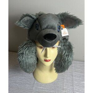 Wolf Headdress Hat Cap Plush Stuffed Furry Werewolf Halloween Party New